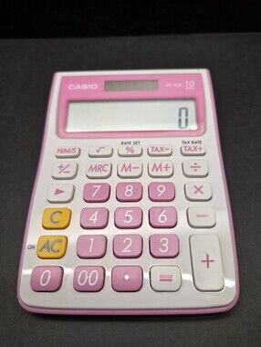 Pink Solar Casio Desktop Tax Calculator Casio MS-10VC 10 Digit